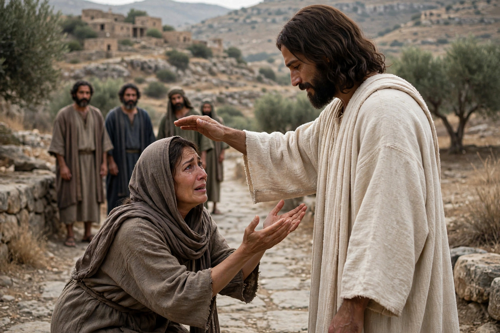 Jesus blessing woman