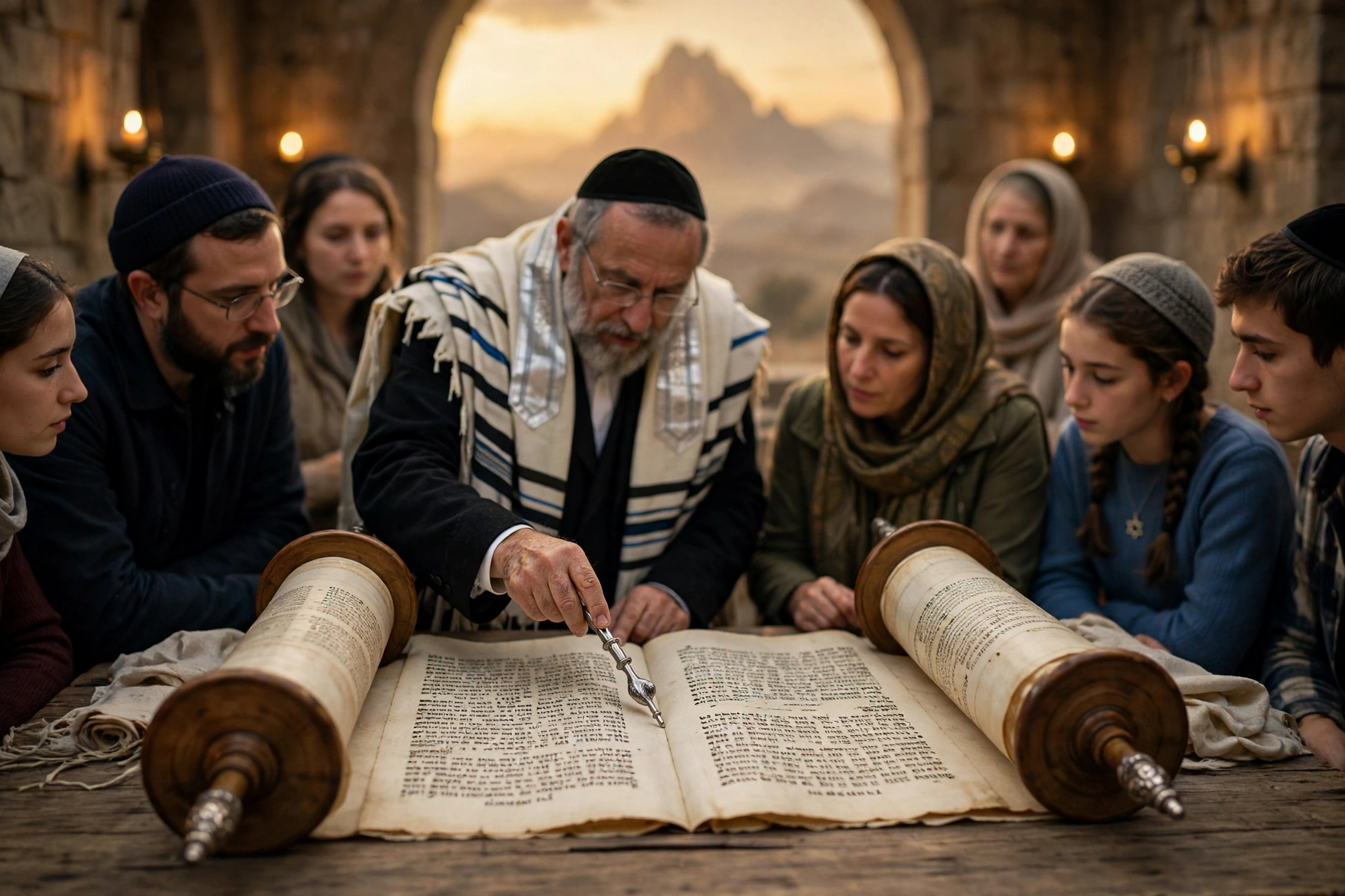 Torah scroll closeup