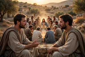 Brothers sunset conversation