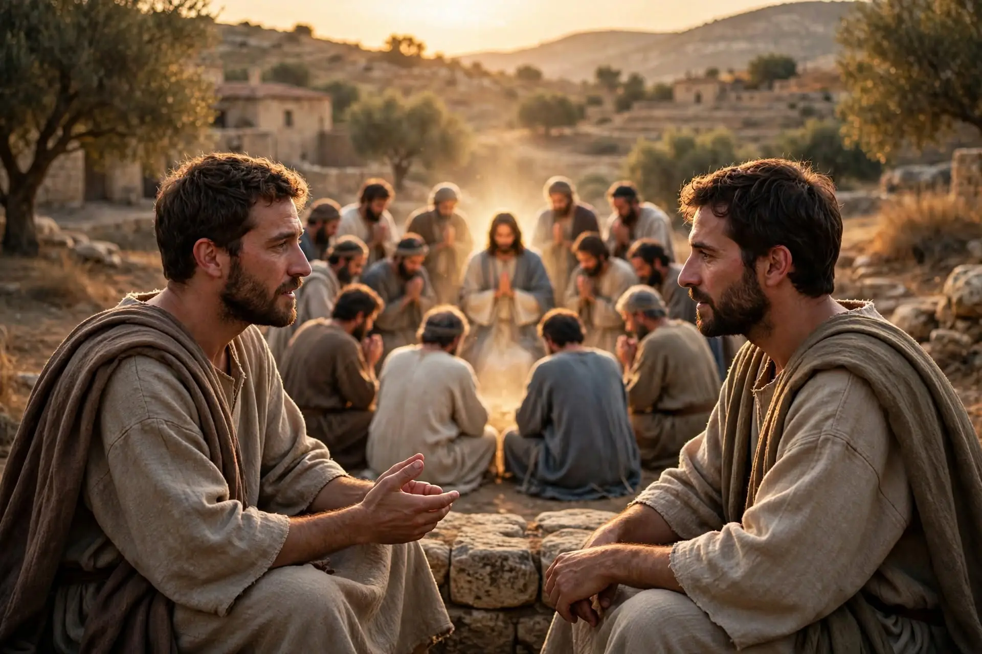 Brothers sunset conversation