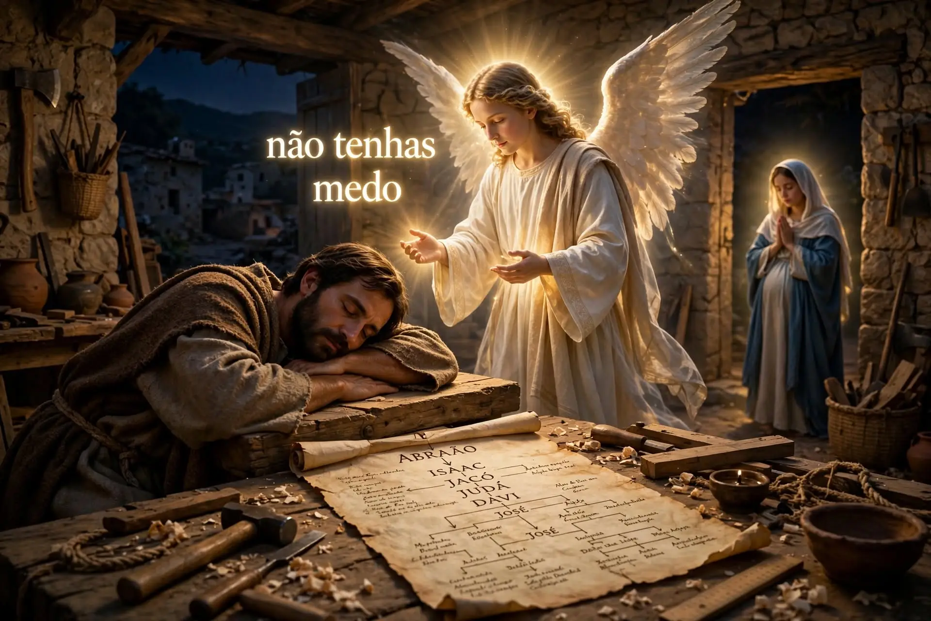 Nativity angel joseph mary